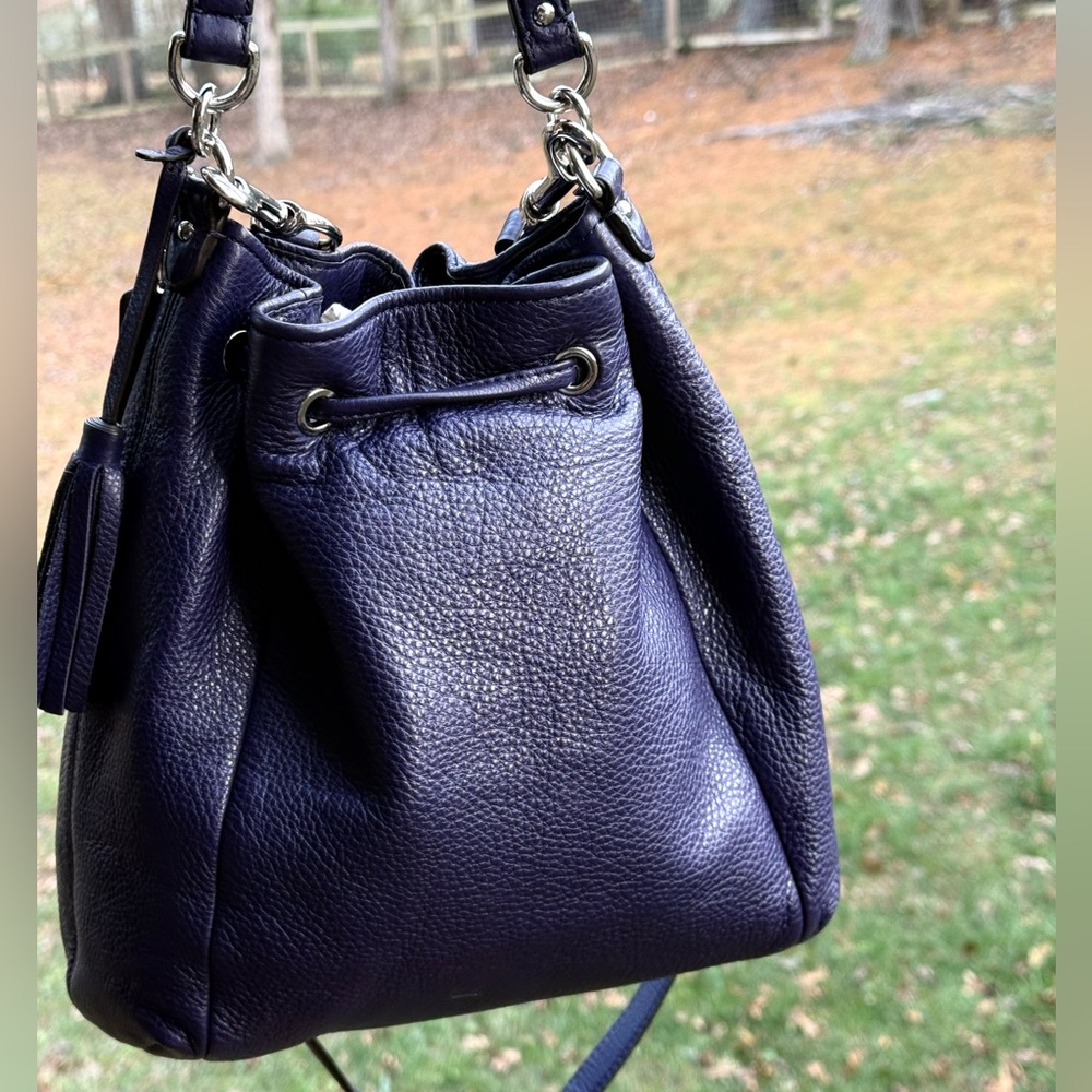 Coach Purple Leather Bucket Bag - Picture 3 of 16